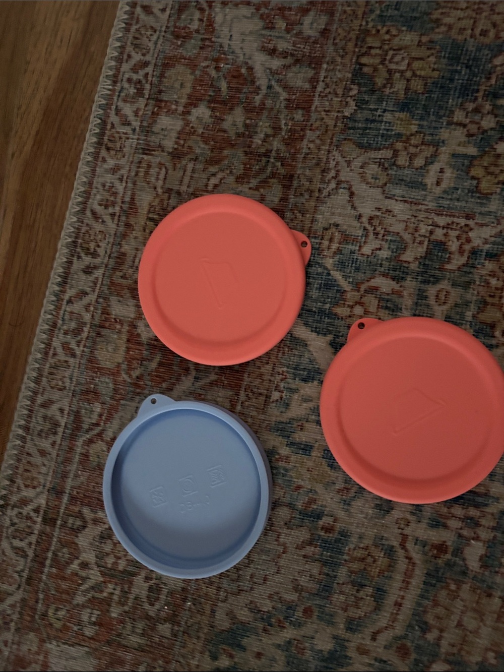 Silicone Food Covers - Orange and Gray